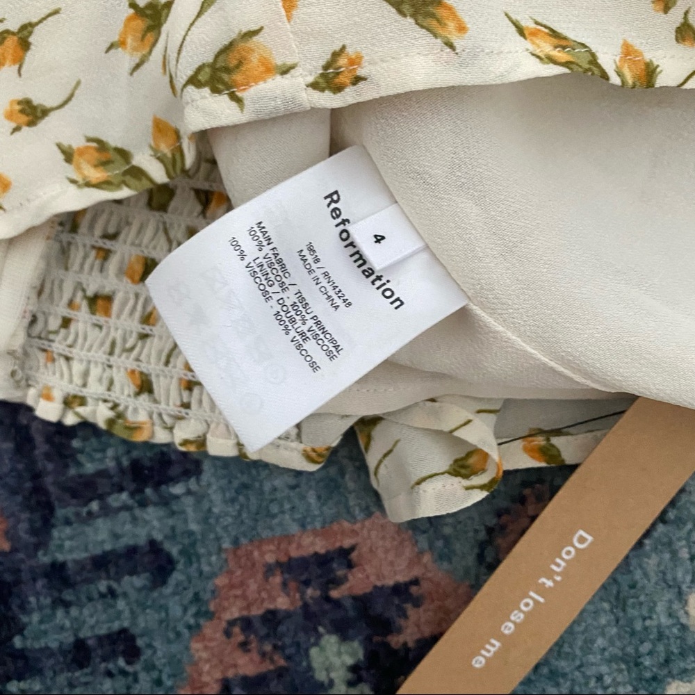 Reformation Cream and Red Patterned Top - Picture 8 of 11